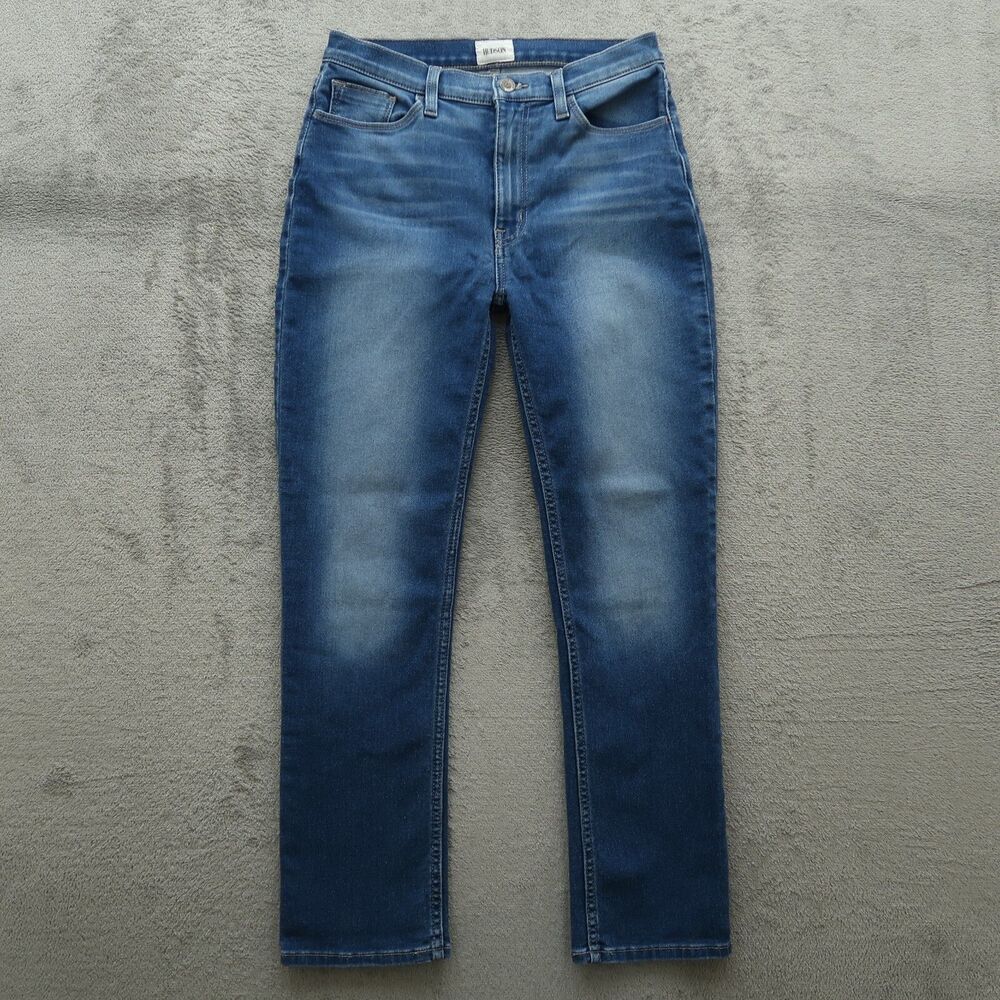 Hudson Jeans Women's Size 27 Blue Mid-Rise Blair Straight Denim Pants 27" Inseam